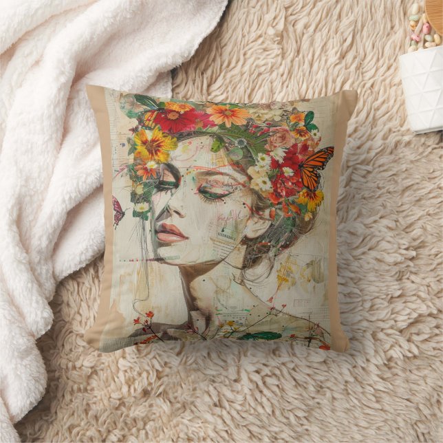 Almofada Mulher da Arte da Primavera (Cobertor)