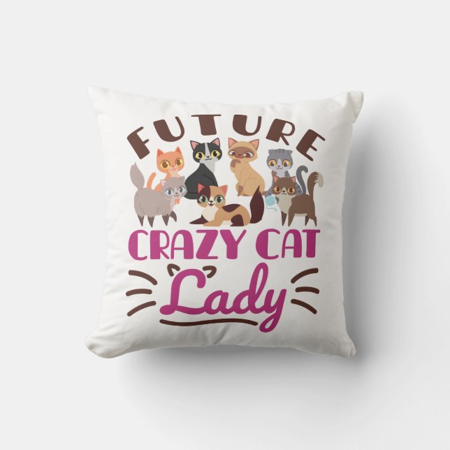 Almofada Mulher de Gato Louca do Futuro (Frente)