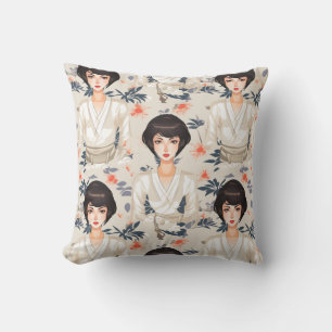 Almofada Mulher em quimono com estilo animado