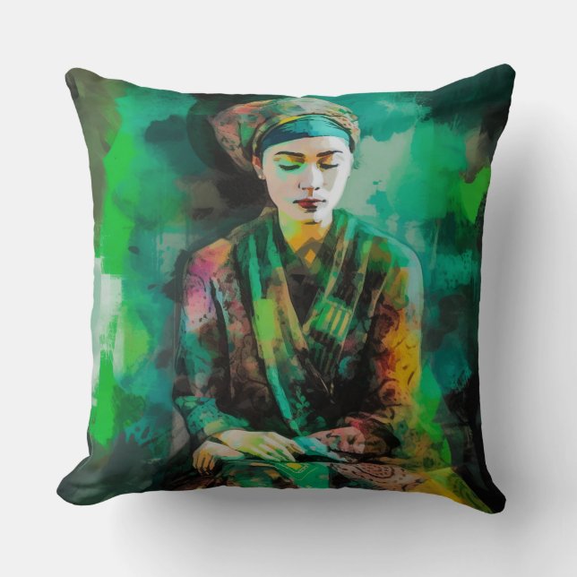 Almofada Mulher em Verde (Frente)