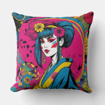 Mulher geisha japonesa em kimono tradicional