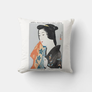 Almofada Mulher japonesa segurando sua toalha - Goyō Hashig