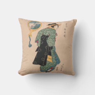 Almofada Mulher Kimono japonesa: Ukiyo-e Woodblock Impressã