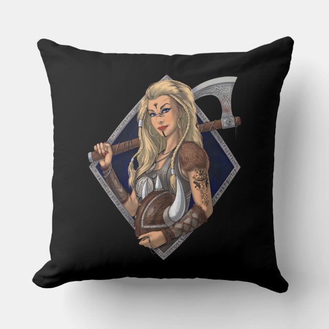 Almofada Mulher Norse Viking Warrior (Frente)