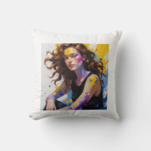 Mulher pintada à aquarela