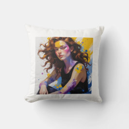 Almofada Mulher pintada à aquarela