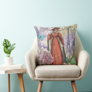 Almofada Mulher Victoriana Red Girl Colorful