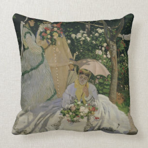 Almofada Mulheres de Claude Monet no jardim