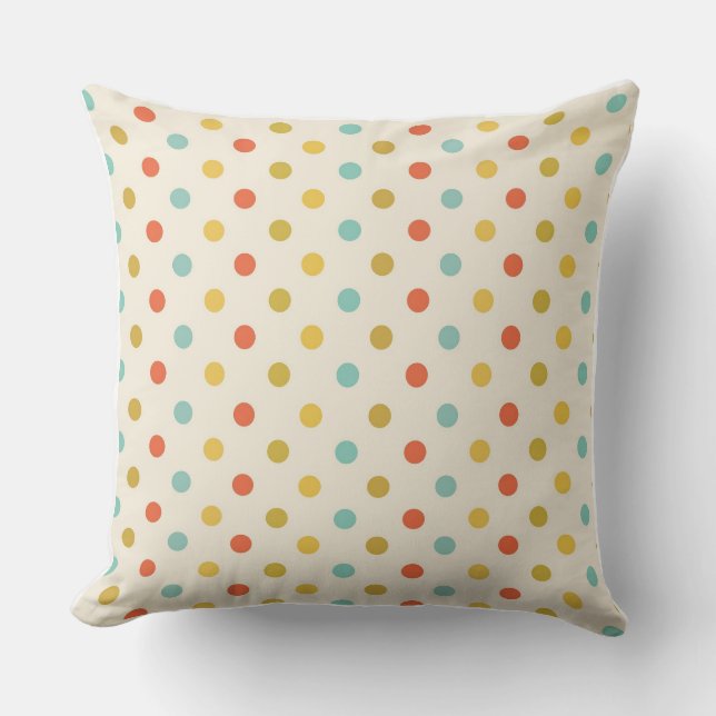 Almofada Multicolor Polka Dot Confetti Throw Pillow (Frente)