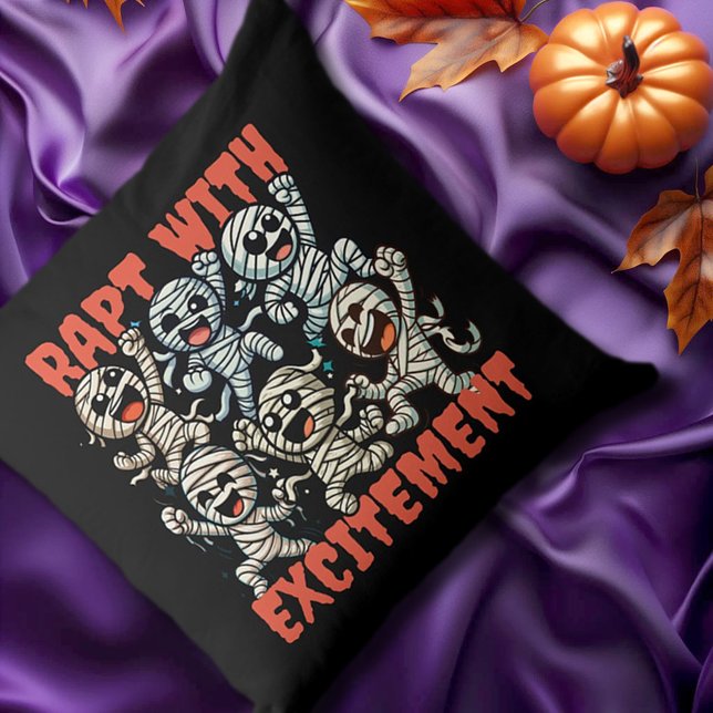 Almofada Múmias Dançantes Engraçadas Raptam com Entusiasmo (Funny Dancing Mummies Rapt with Excitement Throw Pillow Cover Photo)