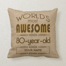 Almofada mundo da celebração do aniversário do 80 melhor