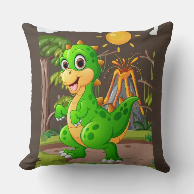 ALMOFADA MUNDO PRÉ-HISTÓRICO DOS DINOSSAUROS (Frente)