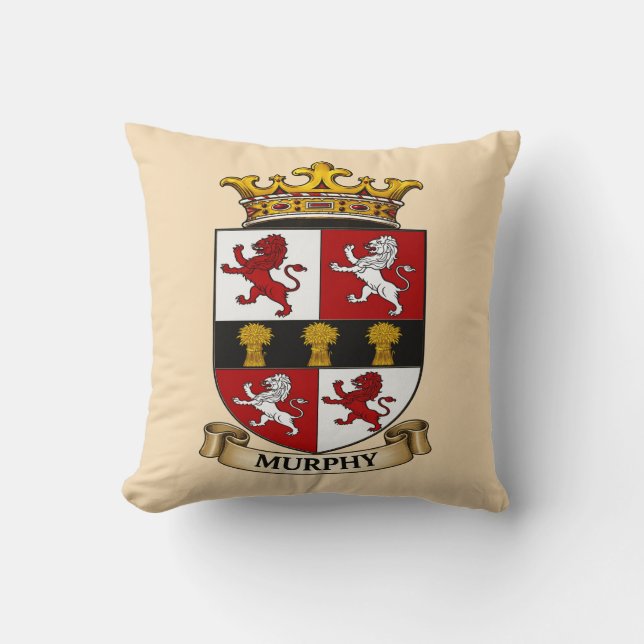 Almofada Murphy Family Coat of Arms Ornament (Frente)