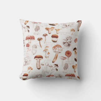 Almofada Mushroom Medley: Padrão Sem Costura De Aquarela