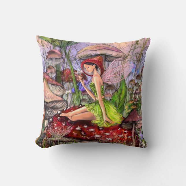Almofada Mushrooms Fantasy Throw Pillow (Frente)