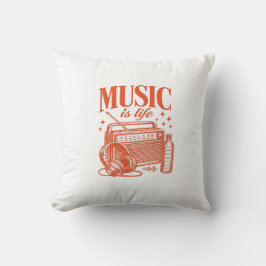 Almofada Music Is Life Vintage Design