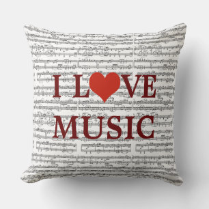 Almofada música de amor / notas musicais