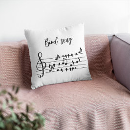 Almofada Música de pássaros, pássaros em uma linha