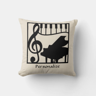 Almofada Música Elegante Teclado de Piano Chave de Sol Nota