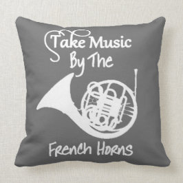 Almofada Música em francês Horn Funny Slogan Graphic