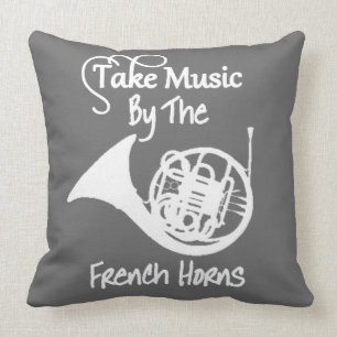 Almofada Música em francês Horn Funny Slogan Graphic