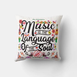 Almofada Música Festiva É A Linguagem Da Alma (Ouro)