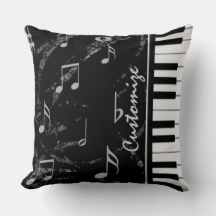 Almofada Música preto e branco do piano