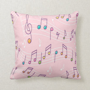 Almofada Musical musical colorido cor-de-rosa 