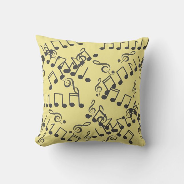 Almofada Musical Notes Treble Clef Travesseiro Cushion (Frente)