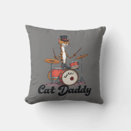 Almofada Músico de Jazz Pai de Gato Baterista | Pai de Gato