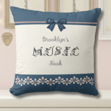 Músico Elegante Nicho Musical Floral Azul