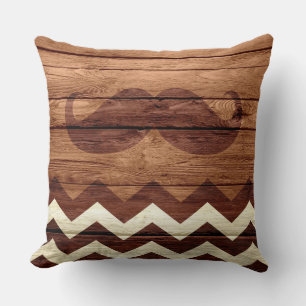 Almofada Mustache Chevron Vintage Wooden #3