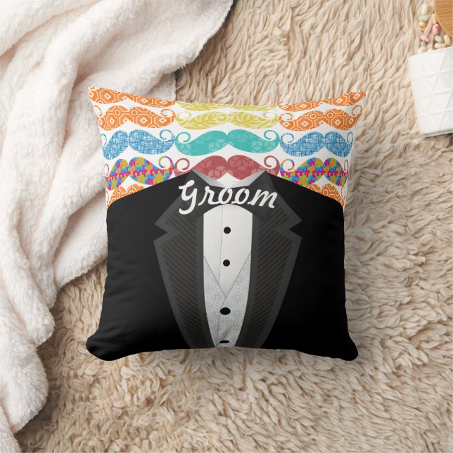 Almofada Mustache Hipster Vintage Retro Groom (Cobertor)