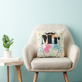 Almofada Mustache Pale Yellow Zig Zag Mason Jar