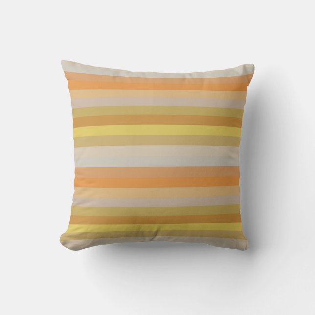 Almofada Mustard & Terracotta  Earth Tone Horizontal Stripe (Frente)