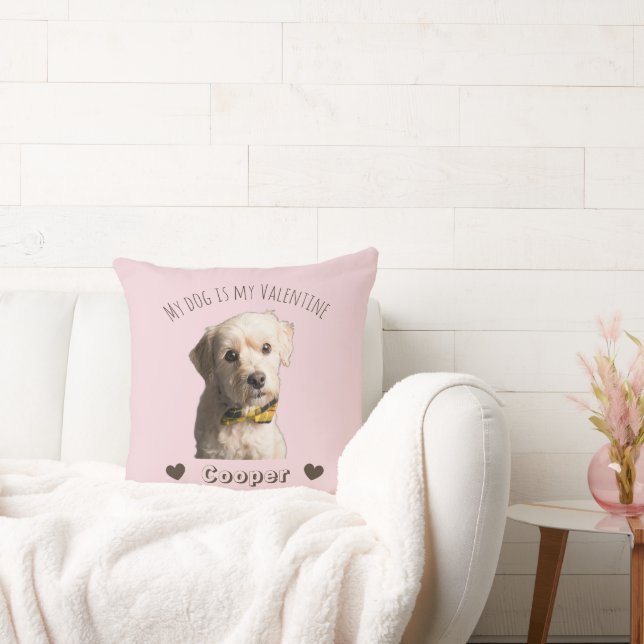 Almofada My Dog Is My Valentine – Personalized Pet  (Sofá)