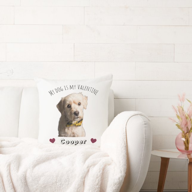 Almofada My Dog Is My Valentine – Personalized Pet  (Sofá)