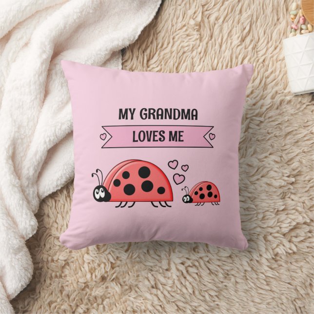 Almofada My Grandma loves me ladybugs pink baby (Cobertor)