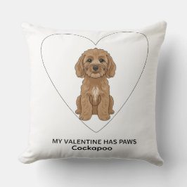 Almofada My Valentine Has Paws Cockapoo Personalise