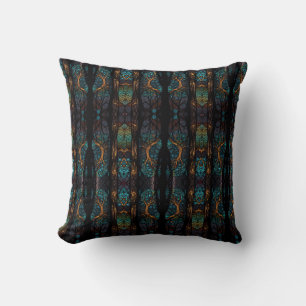 Almofada Mystic Forest Mosaic Blue & Black Standard Cushion