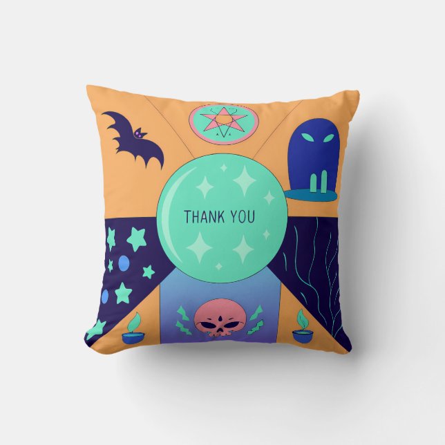 Almofada Mystical Elements with a Thank You Message (Frente)