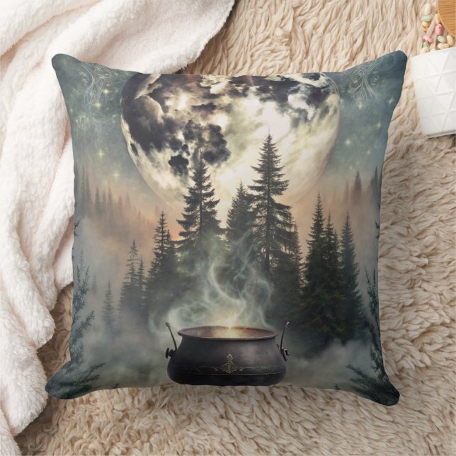 Almofada Mystical Moonlit Forest Cauldron - Arte Magica Tes (Cobertor)