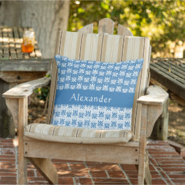 Almofada Na moda Blue & White grego Floral Personalizado