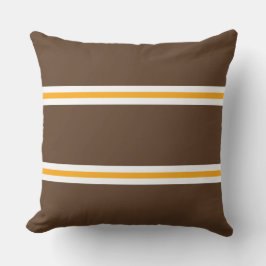 Almofada Na moda Brown Yellow Summer Stripes