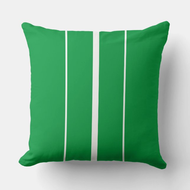 Almofada Na moda Colorida Kelly Green Racing Stripes (Frente)