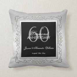 Almofada Na moda Decorative Silver 60º aniversário de casam