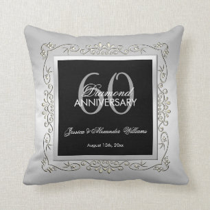 Almofada Na moda Decorative Silver 60º aniversário de casam