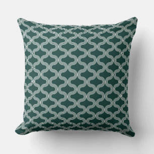 Almofada Na moda Geométrico Wave Standard Green White