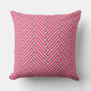Almofada Na moda Herring Bone Red Blue Cream