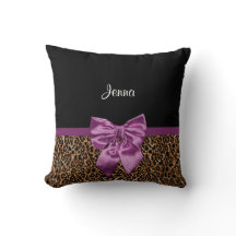 Na moda Leopard Imprima Arco e nome roxo elegantes